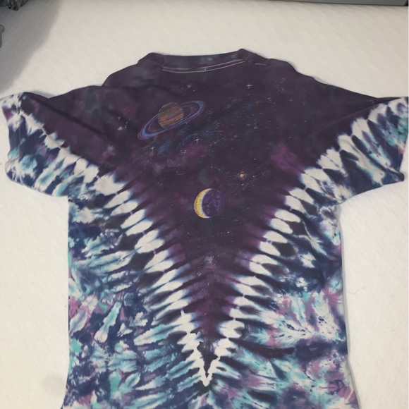 Vintage Fruit of the Loom Single Stitched Space Tie Dye T-Shirt Sz L - Picture 3 of 6